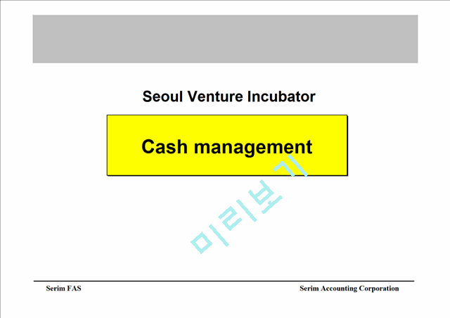 Seoul Venture Incubator Cash management   (1 )